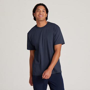 Men's Allbirds Allgood Cotton T Shirts Navy | NZ1297QM