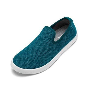 Men's Allbirds Tree Loungers Slip On Shoes Turquoise / White | NZ1107OK