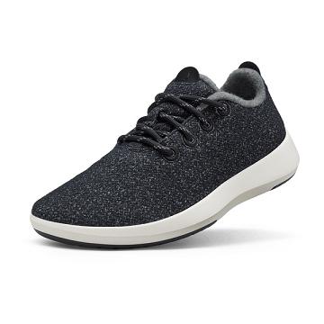 Men's Allbirds Wool Mizzles Sneakers White / Black | NZ1051DF