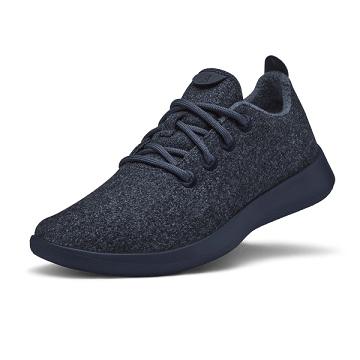 Men's Allbirds Wool Runner Sneakers Navy | NZ1054PJ